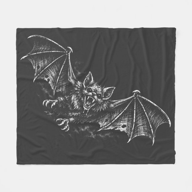 Swooping Bat - by BurnsInHell Fleece Blanket (Front (Horizontal))