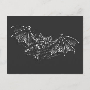 Swooping Bat - by BurnsInHell Holiday Postcard