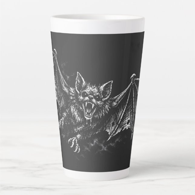 Swooping Bat - by BurnsInHell Latte Mug (Front)
