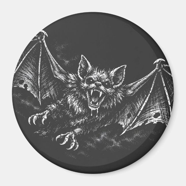 Swooping Bat - by BurnsInHell Magnet (Front)