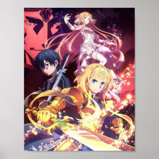 Sword Art Online  Kirito  Alice  Asuna Poster