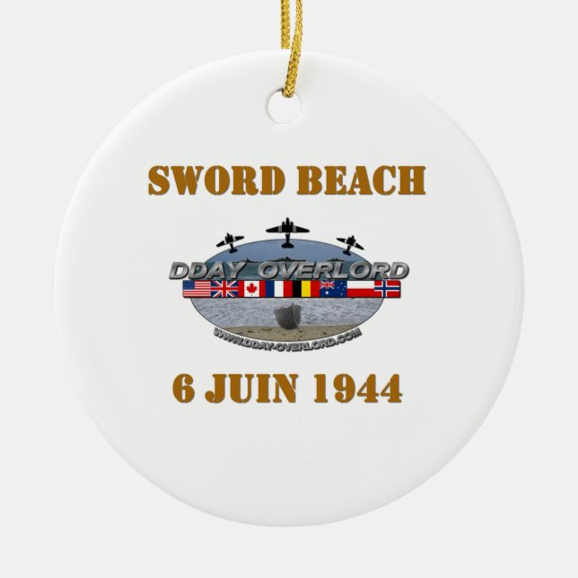 Sword Beach 1944 Ceramic Tree Decoration (Front)