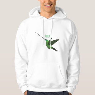 Sword-billed hummingbird cartoon illustration hoodie