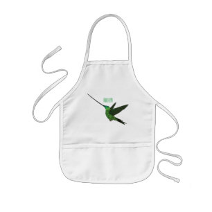 Sword-billed hummingbird cartoon illustration kids apron