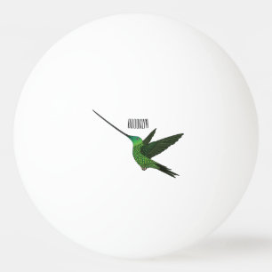 Sword-billed hummingbird cartoon illustration ping pong ball