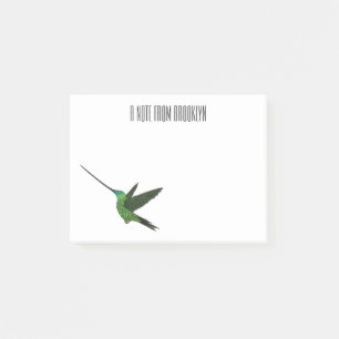 Sword-billed hummingbird cartoon illustration post-it notes