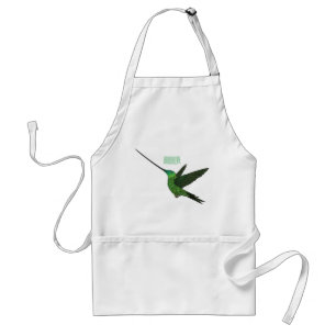 Sword-billed hummingbird cartoon illustration standard apron