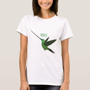 Sword-billed hummingbird cartoon illustration T-Shirt