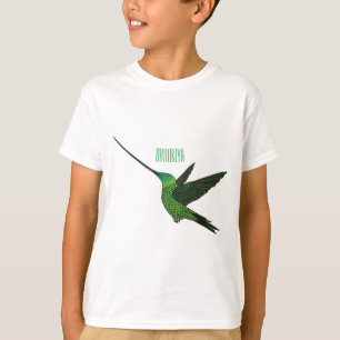 Sword-billed hummingbird cartoon illustration T-Shirt