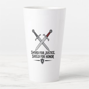 Sword For Justice Shield For Honour Fantasy Gaming Latte Mug