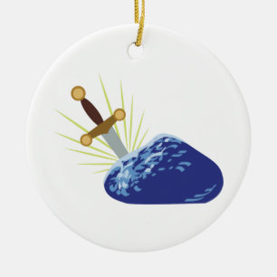 Sword In Stone Ceramic Tree Decoration