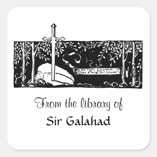 Sword In The Stone Square Sticker (Front)