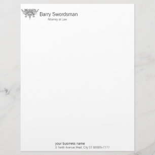 Sword of Justice (with Scales) Personalized Letterhead