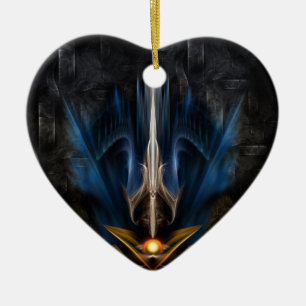 Sword OF Light Fractal Art Ceramic Tree Decoration