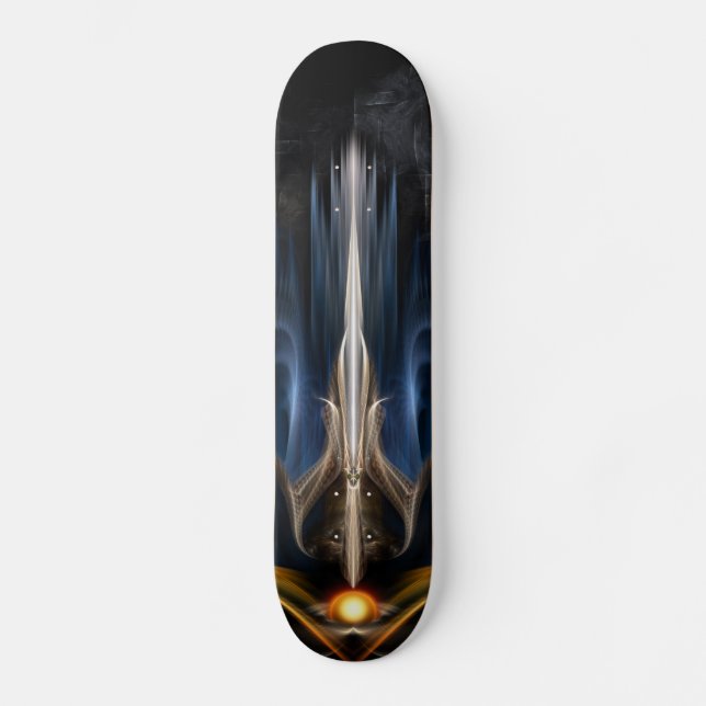 Sword Of Light Fractal Art Skateboard Deck (Front)