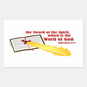 sword of the spirit christian gift rectangular sticker