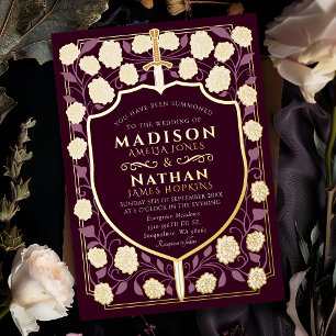 Sword & Shield Mediaeval Fantasy Monogram Wedding