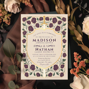 Sword & Shield Mediaeval Fantasy Monogram Wedding Invitation