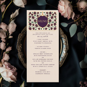 Sword & Shield Mediaeval Fantasy Monogram Wedding Menu