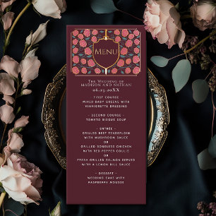 Sword & Shield Mediaeval Fantasy Monogram Wedding Menu