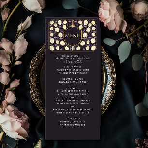 Sword & Shield Mediaeval Fantasy Monogram Wedding Menu