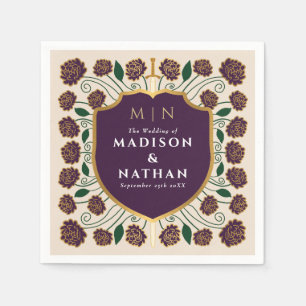 Sword & Shield Mediaeval Fantasy Monogram Wedding Napkin