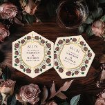 Sword & Shield Mediaeval Fantasy Monogram Wedding Paper Coaster<br><div class="desc">Invite your wedding guests with this Royal Sword & Shield Mediaeval Fantasy Monogram design. This design is perfect for couples seeking a regal, yet modern-day mediaeval fantasy aesthetic. Personalise the text, font, and colours to suit your design preferences. Matching Items in our shop for a complete party theme. Design is...</div>