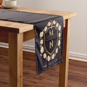 Sword & Shield Mediaeval Fantasy Monogram Wedding  Short Table Runner