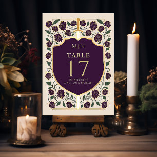 Sword & Shield Mediaeval Fantasy Monogram Wedding  Table Number