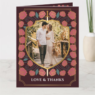 Sword & Shield Mediaeval Fantasy Monogram Wedding Thank You Card