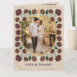 Sword & Shield Mediaeval Fantasy Monogram Wedding Thank You Card