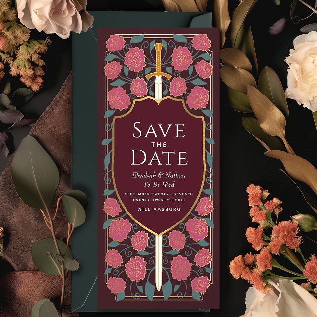 Sword & Shield Mediaeval Fantasy Save the Date Invitation (Creator Uploaded)