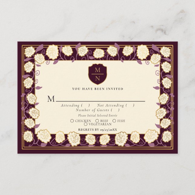 Sword & Shield Mediaeval Fantasy Wedding RSVP  Enclosure Card (Front)