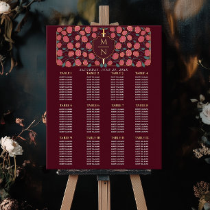 Sword & Shield Mediaeval Monogram  Seating Chart