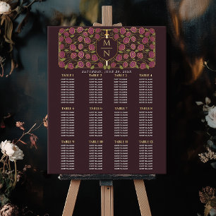 Sword & Shield Mediaeval Monogram  Seating Chart