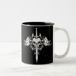 Sword Skull - BLK Two-Tone Coffee Mug