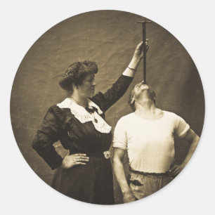 Sword Swallower and  Wife Vintage Sideshow Freaks Classic Round Sticker