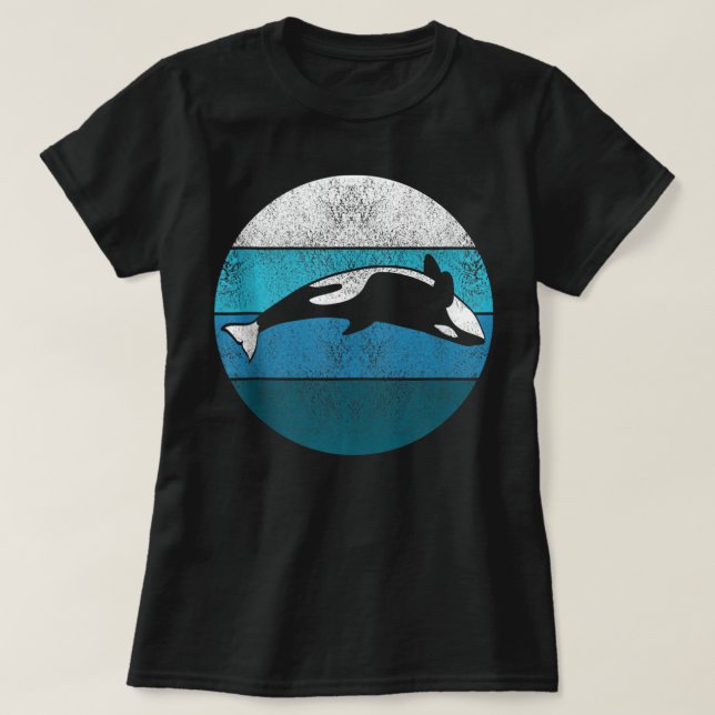 Sword Whale Killer Whale Retro Gift Sea Creatures  T-Shirt (Design Front)