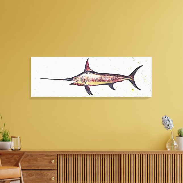 Swordfish Canvas Print (Insitu(LivingRoom))