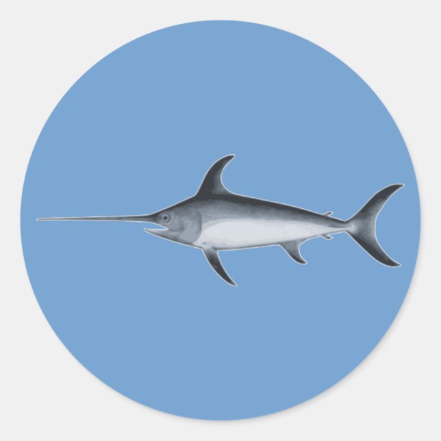 swordfish classic round sticker (Front)