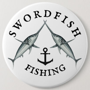 Swordfish Fishing 6 Cm Round Badge