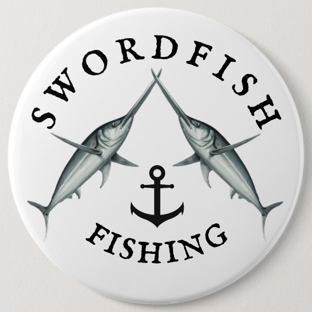 Swordfish Fishing 6 Cm Round Badge (Front)