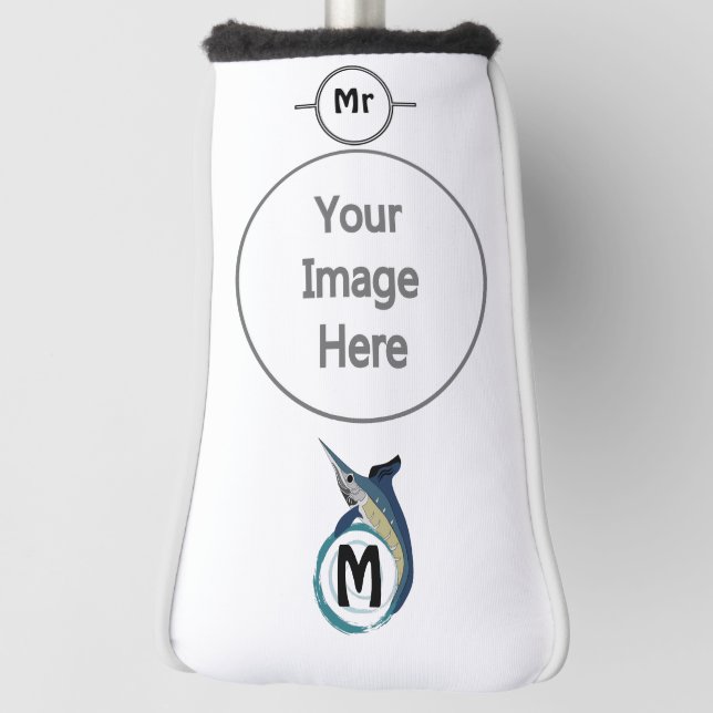 Swordfish Jumping Monogram Golf Head Cover (Rotate 90)