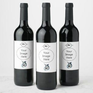 Swordfish Jumping Monogram Wine Label