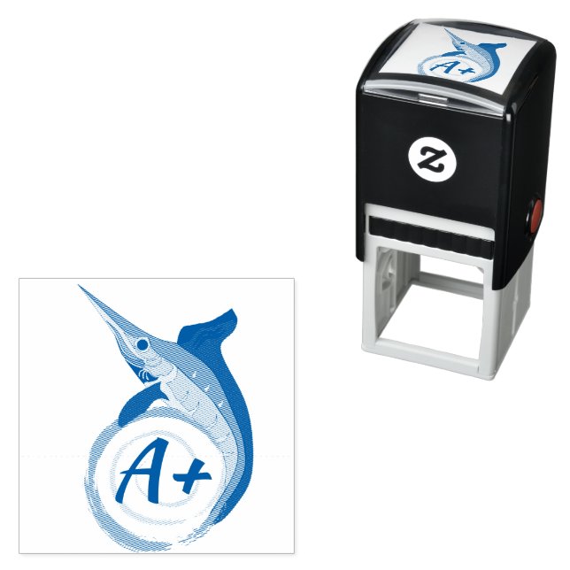 Swordfish Jumping Student Grade Self-inking Stamp (In Situ)