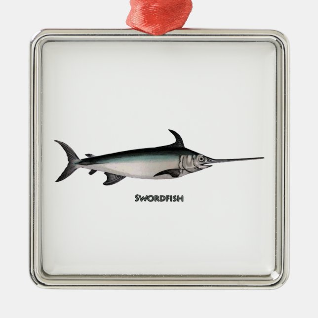 Swordfish Logo Metal Tree Decoration (Front)