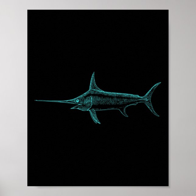 Swordfish Marlin Sword Fish Broadbill Xiphias Glad Poster (Front)