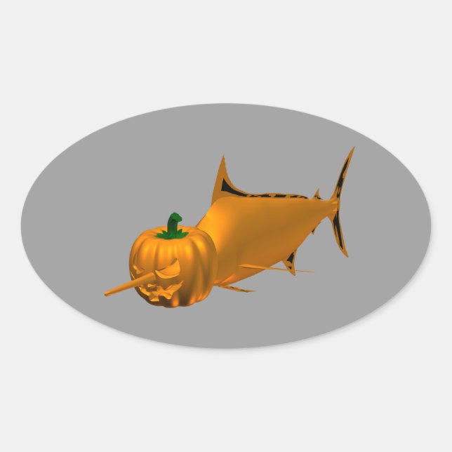 Swordfish Oval Sticker (Front)