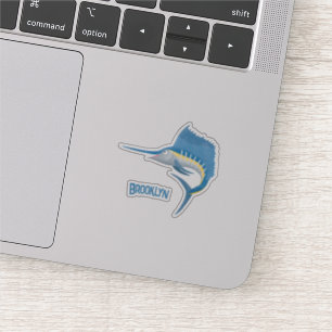 Swordfish sailfish fun cartoon illustration 