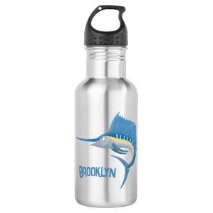 Swordfish sailfish fun cartoon illustration 532 ml water bottle